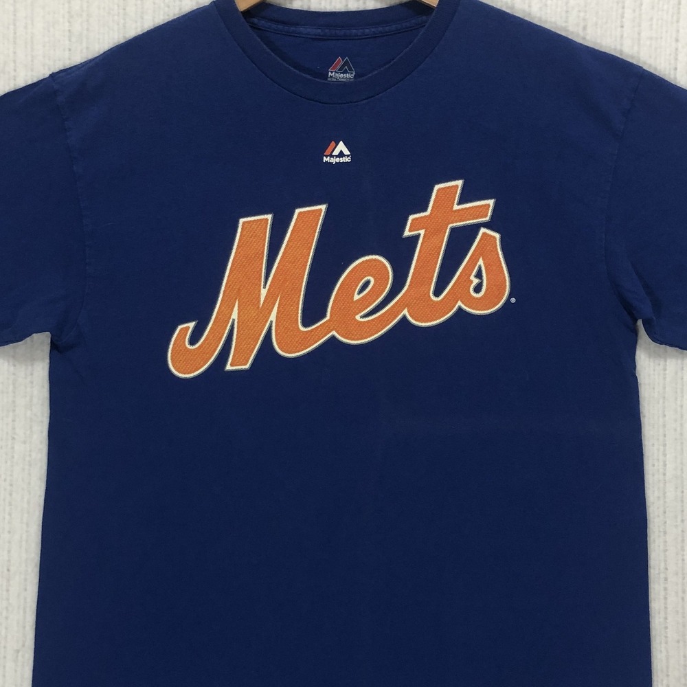 Majestic New York Mets Juan Lagares 12 Blue T-Shirt Mens Large MLB Baseball